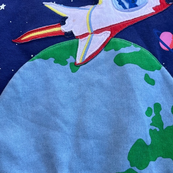 7/8 mini boden space appliqué half zip sweater - Picture 2 of 2